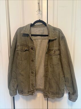 MOVING SALE Lightweight Olive Green Denim Jacket - Casual Shirt Jacket